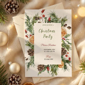 Kerstfeest Winter Botanische Uitnodiging
