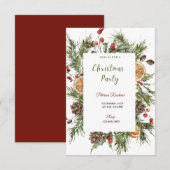 Kerstfeest Winter Botanische Uitnodiging (Voorkant / Achterkant)