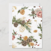 Kerstfeest winter gebladerte uitnodiging (Achterkant)