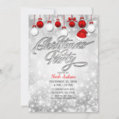 Kerstfeest Winter Rood Wit Ornamenten Kaart (Voorkant)