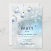 KERSTFEEST Winter Sneeuw Sneeuwvlokken Blauw Zilve Kaart (Voorkant)