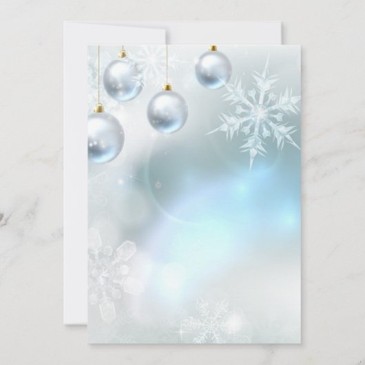 KERSTFEEST Winter Sneeuw Sneeuwvlokken Blauw Zilve Kaart (Achterkant)