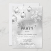 KERSTFEEST Winter Sneeuw Sneeuwvlokken Zilver Kaart (Voorkant)