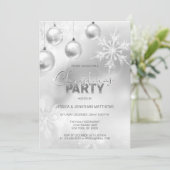 KERSTFEEST Winter Sneeuw Sneeuwvlokken Zilver Kaart (Staand voorkant)