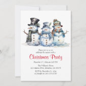 Kerstfeest Winter Sneeuwman Vakantie uitnodiging (Voorkant)