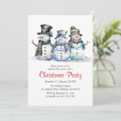 Kerstfeest Winter Sneeuwman Vakantie uitnodiging (Staand voorkant)