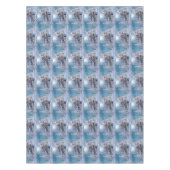 Kerstfeest Winter White Snowman Blue Rustic Tafelkleed (Voorkant)