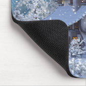 Kerstfeest Winter Witte Sneeuwman Blauw Muismat (Hoek)