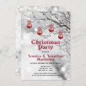 Kerstfeest Winter Wonderland Rode Ornamenten Kaart (Voorkant / Achterkant)