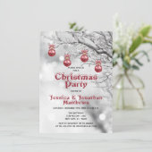 Kerstfeest Winter Wonderland Rode Ornamenten Kaart (Staand voorkant)