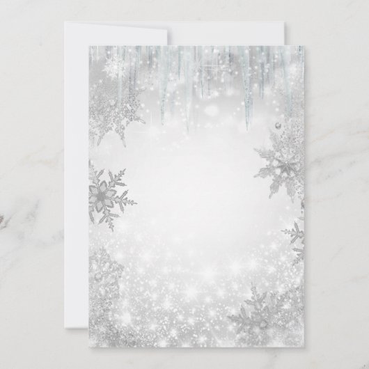 Kerstfeest Winter Wonderland White Snowflakes Kaart (Achterkant)