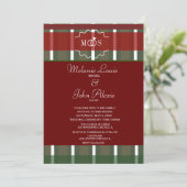 Kerstfeest Winterbourgogne bruiloft Kaart (Staand voorkant)