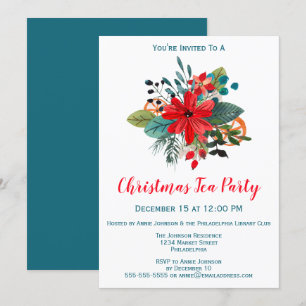 Kerstfeest WinterFlorals en fruit Kaart