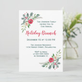 Kerstfeest WinterFlorals en Holly Kaart (Staand voorkant)