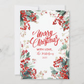 Kerstfeest wintergebladerte feestdagenkaart (Voorkant)