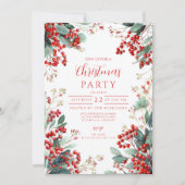 Kerstfeest wintergebladerte kaart (Voorkant)