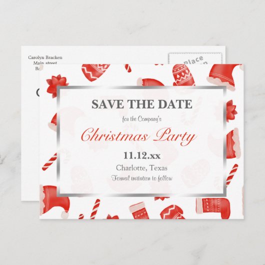 kerstfeest | Winterpatroonkerstfeest Briefkaart (Voorkant / Achterkant)