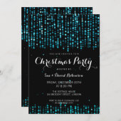 Kerstfeest Winterster Confetti Turquoise Kaart (Voorkant / Achterkant)