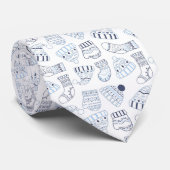 Kerstfeest wit blauw gebreide winter draag stropdas (Opgerold)