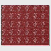 Kerstfeest Wit Decoratie Sterren Rood Elegant Cadeaupapier (Vlak)