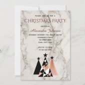 Kerstfeest Wit Marmer en Roos Gold Elegant Kaart (Voorkant)