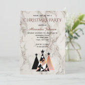 Kerstfeest Wit Marmer en Roos Gold Elegant Kaart (Staand voorkant)