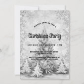 Kerstfeest wit zilveren boom sneeuwvlokken kaart (Voorkant)