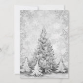 Kerstfeest wit zilveren boom sneeuwvlokken kaart (Achterkant)