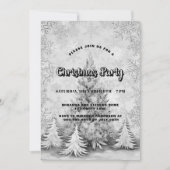 Kerstfeest wit zilveren sneeuwvlokken luxe kaart (Voorkant)