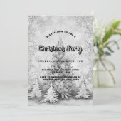 Kerstfeest wit zilveren sneeuwvlokken luxe kaart (Staand voorkant)