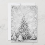 Kerstfeest wit zilveren sneeuwvlokken luxe kaart (Achterkant)