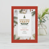 Kerstfeest Witte Eiken Uitnodiging (Staand voorkant)