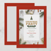 Kerstfeest Witte Eiken Uitnodiging (Voorkant / Achterkant)