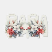 Kerstfeest Witte Rode Bloemen Feestdagen Elegant Bedankdoosjes (Uitgevouwen)