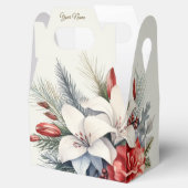 Kerstfeest Witte Rode Bloemen Feestdagen Elegant Bedankdoosjes (Geopend)