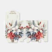 Kerstfeest Witte Rode Bloemen Feestdagen Elegant Bedankdoosjes (Uitgevouwen)