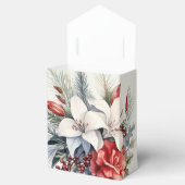 Kerstfeest Witte Rode Bloemen Feestdagen Elegant Bedankdoosjes (Geopend)