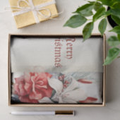 Kerstfeest Witte Rode Bloemen Feestdagen Elegant Tissuepapier (Geschenk)