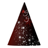 Kerstfeest Witte sterren Boom Rode sneeuwvlokken Feesthoedjes (Links)