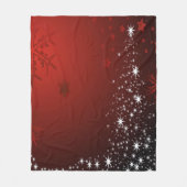 Kerstfeest Witte sterren Boom Rode sneeuwvlokken Fleece Deken (Voorkant)