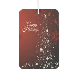 Kerstfeest Witte sterren Boom Rode sneeuwvlokken Luchtverfrisser