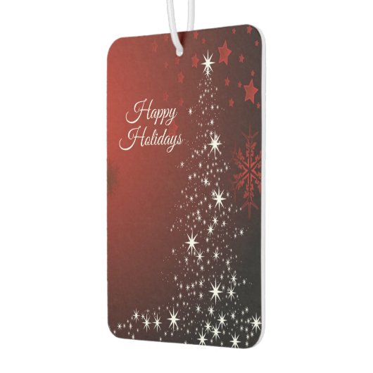 Kerstfeest Witte sterren Boom Rode sneeuwvlokken Luchtverfrisser (Links)