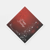 Kerstfeest Witte sterren Boom Rode sneeuwvlokken Servet (Hoek)