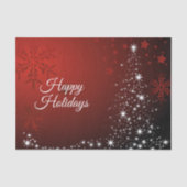 Kerstfeest Witte sterren Boom Rode sneeuwvlokken Tissuepapier (Voorkant)