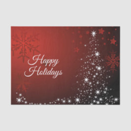 Kerstfeest Witte sterren Boom Rode sneeuwvlokken Tissuepapier