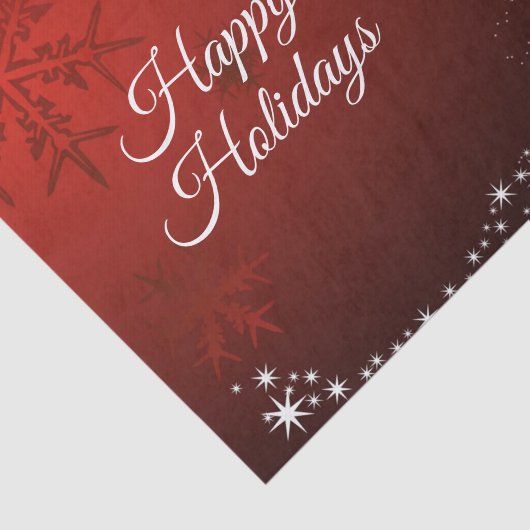 Kerstfeest Witte sterren Boom Rode sneeuwvlokken Tissuepapier (Detail)