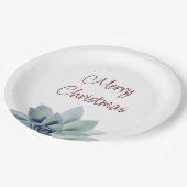 Kerstfeest Woestijn Botanische Succulent Papieren Bordje (Gekanteld)