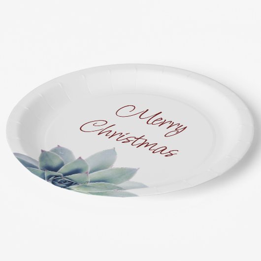 Kerstfeest Woestijn Botanische Succulent Papieren Bordje (Gekanteld)