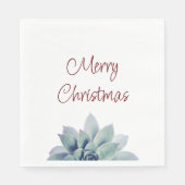 Kerstfeest Woestijn Botanische Succulent Servet (Voorkant)