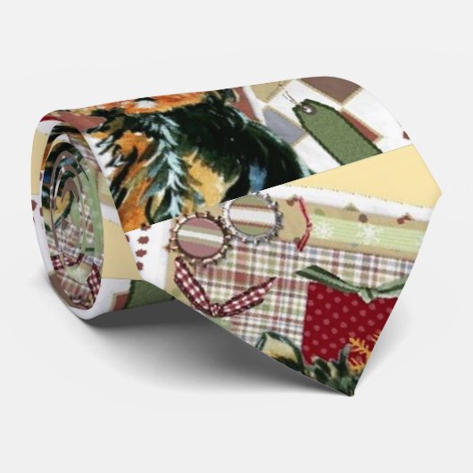 KERSTFEEST YORKIES STROPDAS (Opgerold)